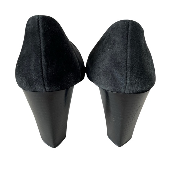 Liz Claiborne Chloe Black Suede Round Toe Stacked Heel Pumps – Size 8 M - Picture 7 of 13